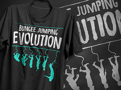 Bungee Jumping Evolution T-Shirt Design bungee design editable evolution illustrator jumping png t shirts tees template transparent vector