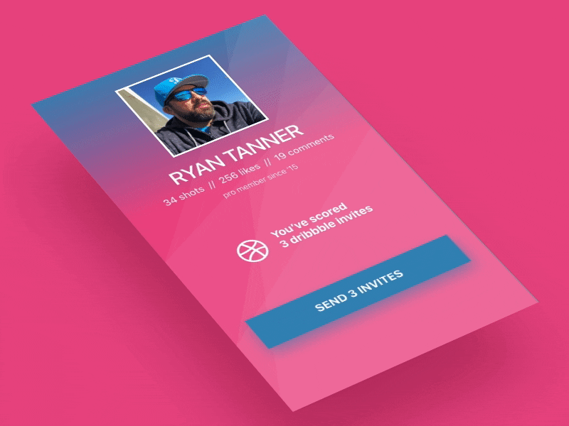 Three Dribbble Invites dribbble dribbble invite flinto invitations invites