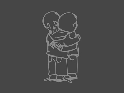 Skull Buddies buddies friends hug illustration messy skull skulls tshirt urban