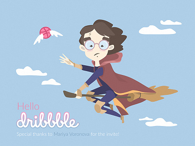 Hello Dribble debute dribble graphic hary hello illustration invite potter shots snitch