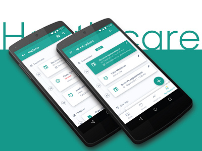 Notifications UI android cards clean healthcare medical minimal ui ux