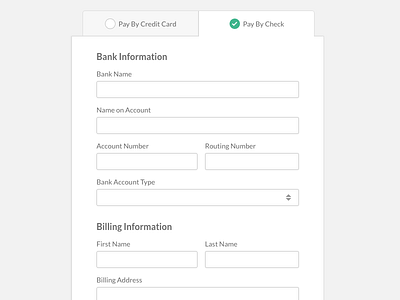 Payment Methods credit cards payment ui