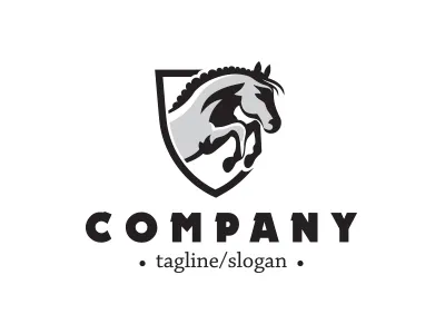 Horse Jump Shield emblem horse horse head logo horse logo jumping horse shield