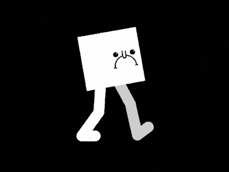 Sad walking sad guy 2d animation blue character emotion motion sad walk cycle