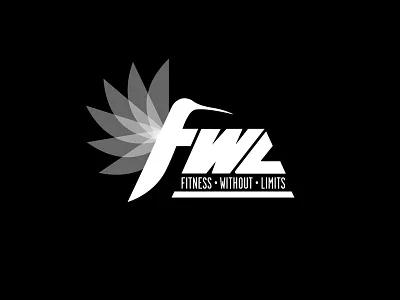 Fitness Without Limits logo fitness hummingbird logo
