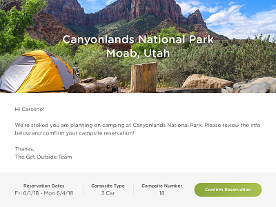 Daily UI #054 : Confirm Reservation confirmation dailyui outdoors ui