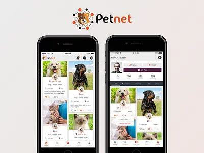 Petnet App android app cards cat dog egypt ios list mobile orange pet smart