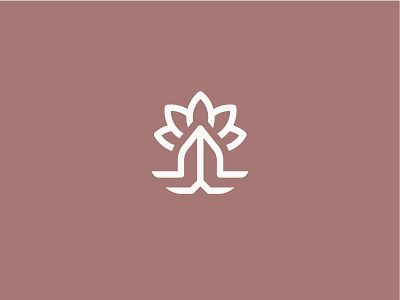 Yoga Mark fitness heart logo lotus yoga