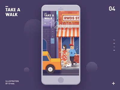 Take A Walk family illustration ps street walk