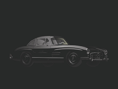 1956 Mercedes-Benz 300sl auto car gradient illustration mercedes benz