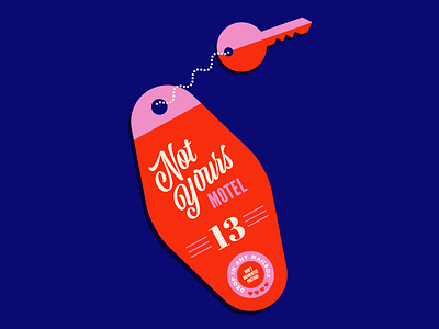 Not Yours illustration key keychain motel motel key retro vintage