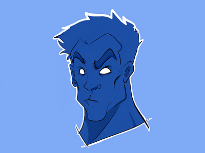 blue man chu illustration learning practice