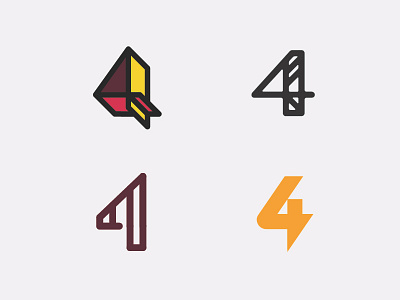 Number 4 - Explorations Pt. I 4 art direction design four graphic design icon identity logo logomark number 4 thinkfullcircle