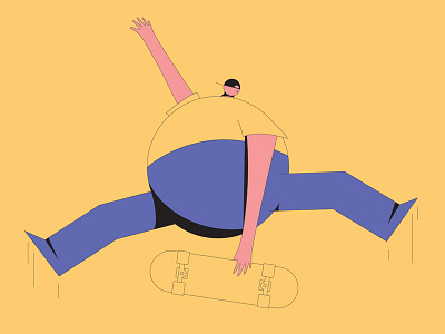 Skater character desin skateboard skateboarding