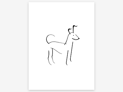 Bauhaus-esque Dog (prototype) adobe illustrator line art