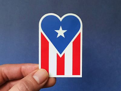 Puerto Rico aid benefit disaster flag fundraiser love puerto rico sticker storm support