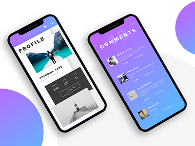 A photo sharing app app comment concept follow ios mobile profile ps shot ui ux