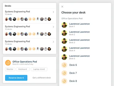 Desking cards design system desking ios 11 mobile ui office management styleguide ui