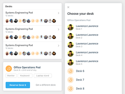 Desking cards design system desking ios 11 mobile ui office management styleguide ui