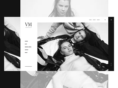 Main page VM black main model page ui ux web website white