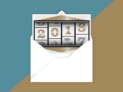 2018 New Year Card 2018 card new year postcard riso risograph