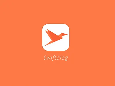 Logo for Swiftolog brand logo orange origami