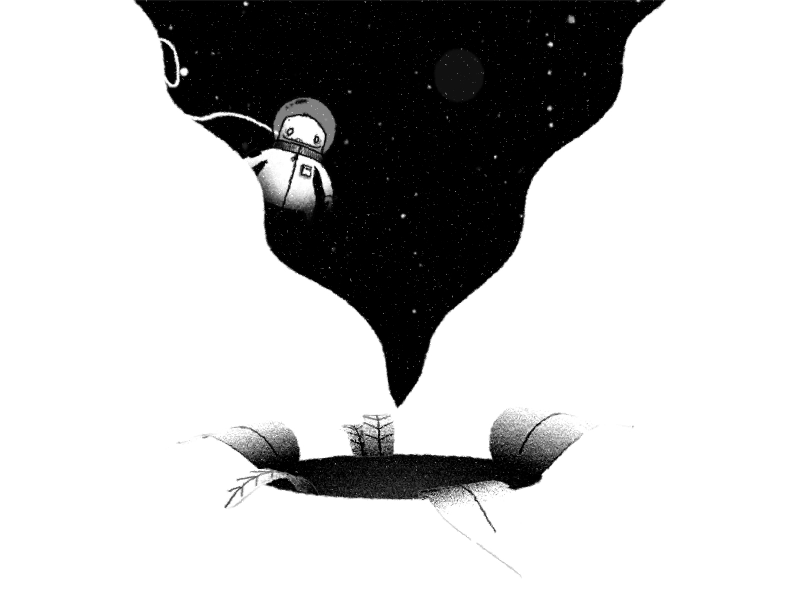 4th Dimension animation black character gradient loop noise space white