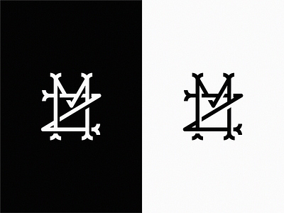 Monogram MZ brand design icon logo yuro