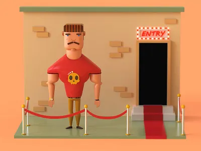 Character design 3 (Bouncer) 3d illustration lighting modeling shading