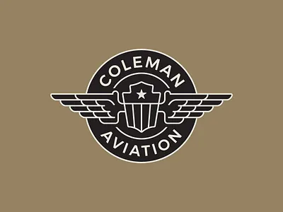 Coleman Aviation aviation badge flight vintage wings