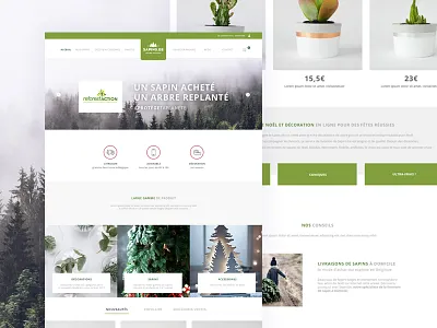UI — sapins.be clean flat footer gallery header icons layout interface slider menu navigation sapins ui ux webdesign website website
