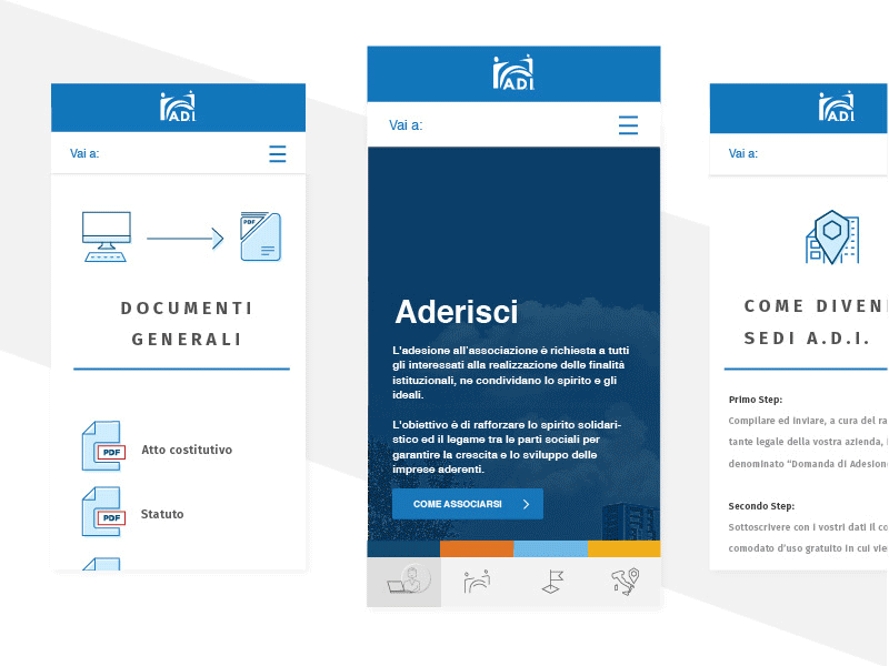 Mobile Interface - ADI employers association interface design mobile motion graphic svg animation ui design web design