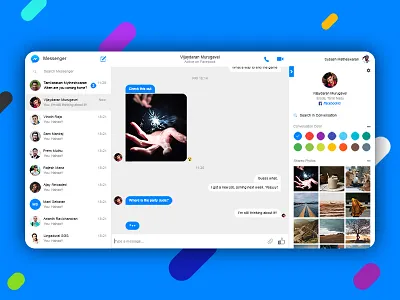 Facebook Messenger Desktop UI app chat design desktop facebook fb messenger redesign ui view website