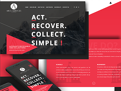 ARCSSERVICES big font bold one page design responsive ui design ux design