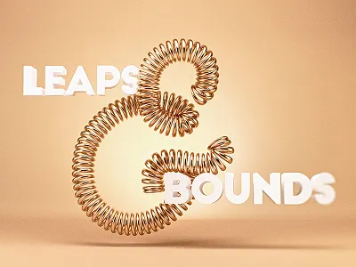 Leaps & Bounds 3d type ampersand bounce gold leap springy type typography