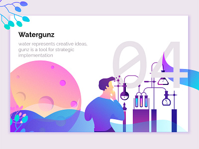 laboratory character color cosmic design gradient illustration interface minimalism presentation space ux vectorart