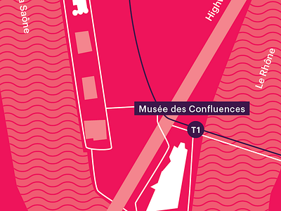 a map brochure conference directions interaction18 lyon map pink print river vector water