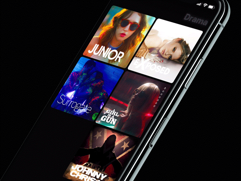 Transition to series episode animated black blackpills design film gif netflix play series ui ux zoom