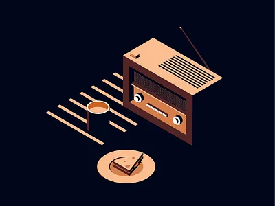 morning illustrations milk morning radio retro sandwich style
