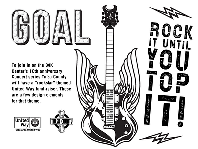 "Rockstar" United Way Theme Elements guitar lightning rocknroll rockstar tulsa