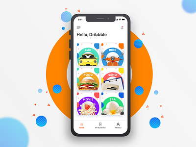 Hello Dribbble colorful delivery first shot iphonex ui ux design