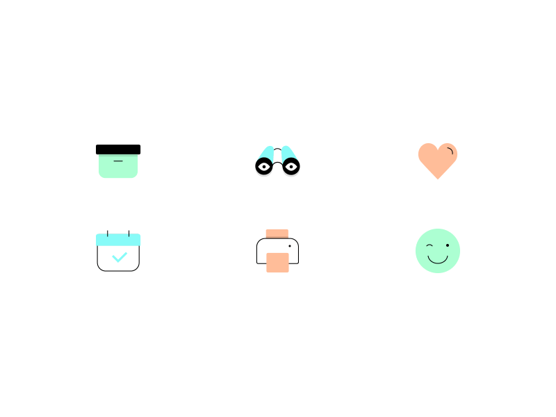 FestXperts small icons branding calendar festival heart icon iconography illustration print vector