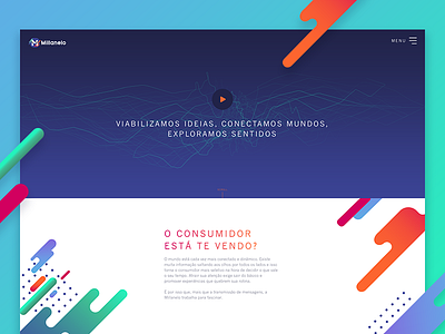 Millanelo - website design full gradient menu player responsive ui web