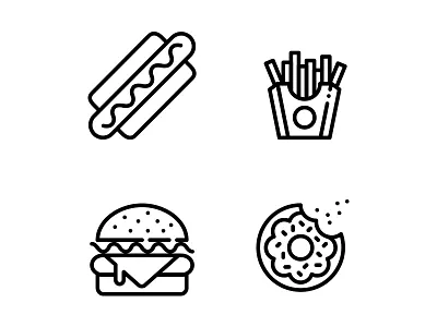 Junk Food Outline Dribble food icon icondesign illustration outline