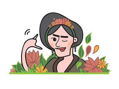 Feel Frida Call art flat frida illustration illustrator vancouver vector