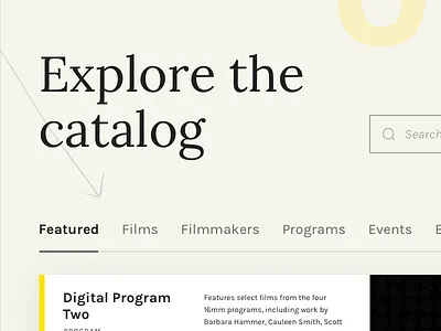Film & Media Catalog Website portal visual design web app website