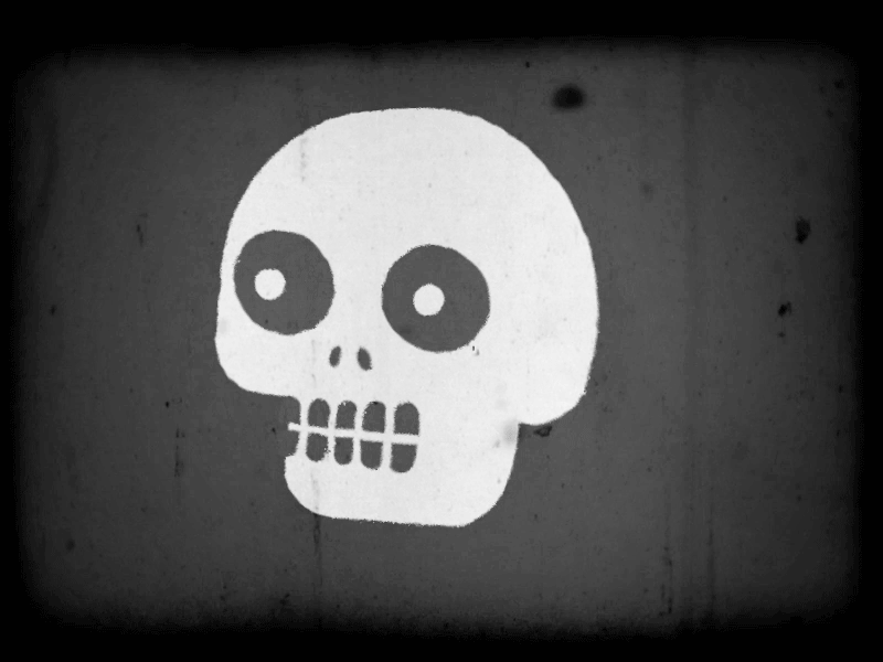 Skull after effects animation film grain skull