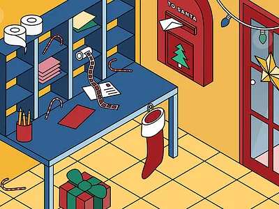 HOLIDAY SPEC-TACULAR building christmas colorful holiday isometric