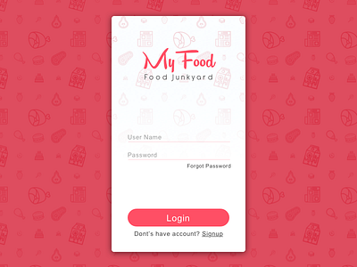 Food App Concept android app design food ios login meal restaurant signup ui ux