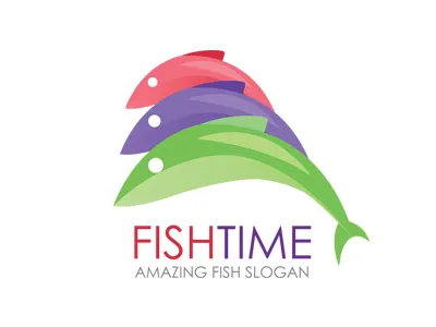 FishTime fish fishing green logo purple red
